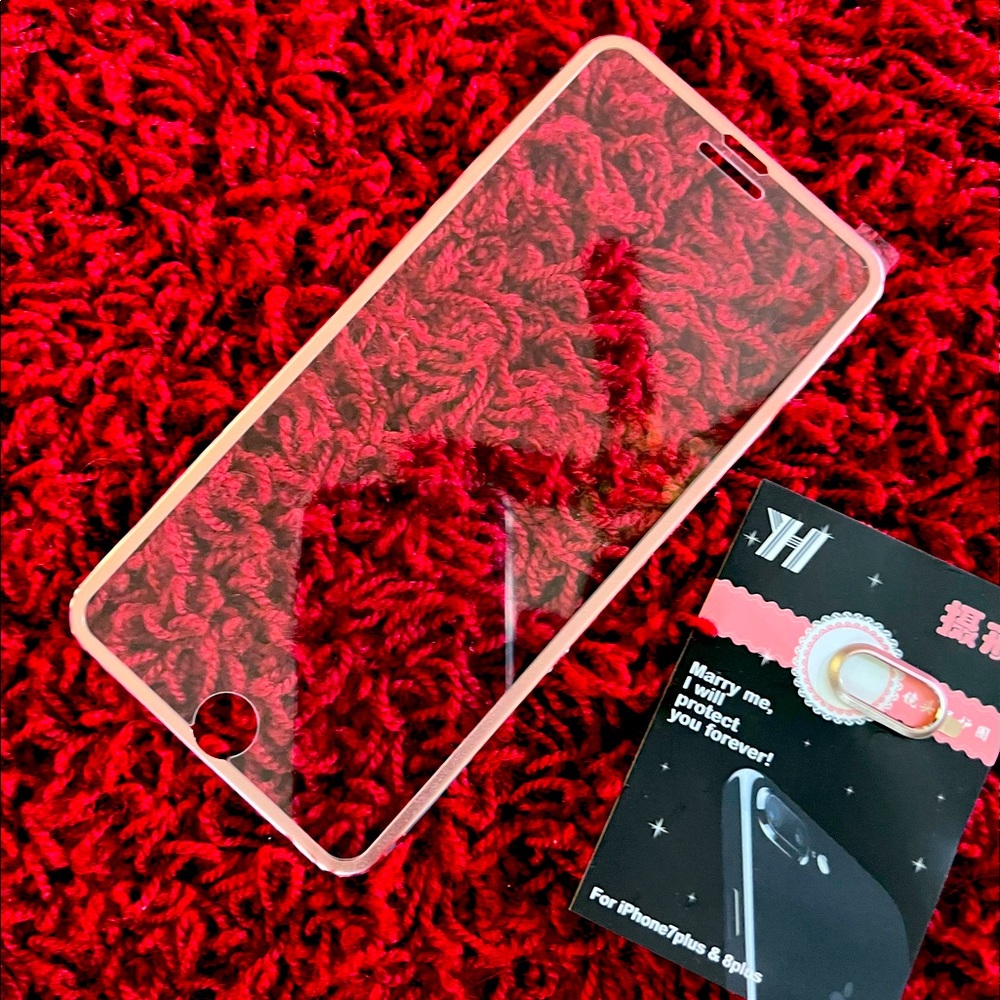iPhone glass screen protector for front and back, rose gold